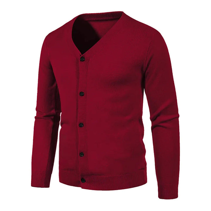 Lässige Strickjacke mit Knopfleiste für Männer, ideal für Herbst- und Wintertage
