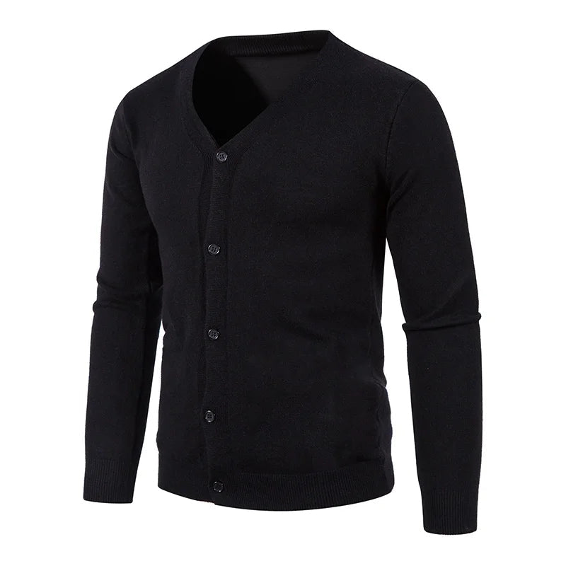 Lässige Strickjacke mit Knopfleiste für Männer, ideal für Herbst- und Wintertage