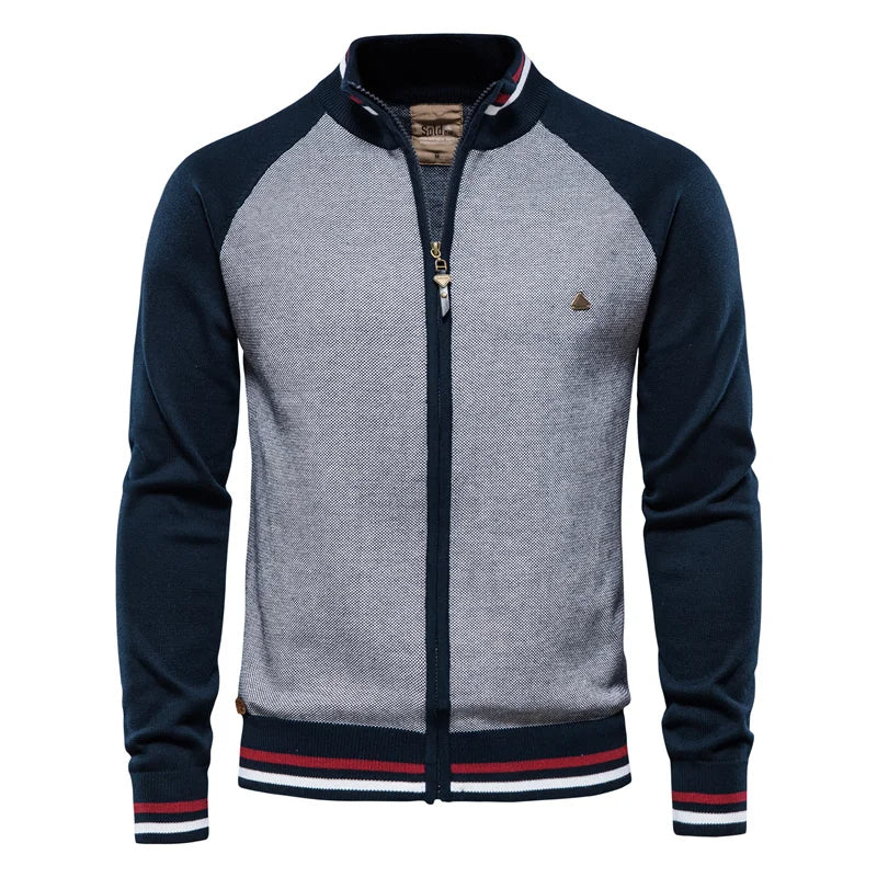Lässige Strickjacke mit Reißverschluss für Männer, ideal für Herbst- und Wintertage