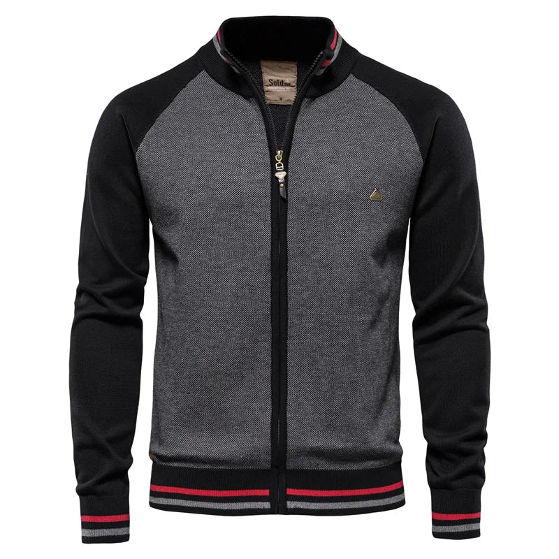 Lässige Strickjacke mit Reißverschluss für Männer, ideal für Herbst- und Wintertage