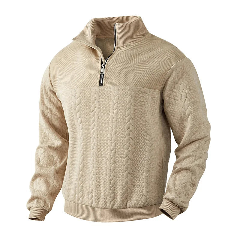 Lässiger Herrenstrickpullover für den Winter, warm und modern für kalte Tage.