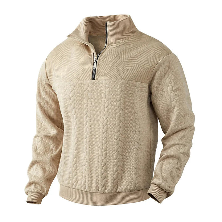 Lässiger Herrenstrickpullover für den Winter, warm und modern für kalte Tage.