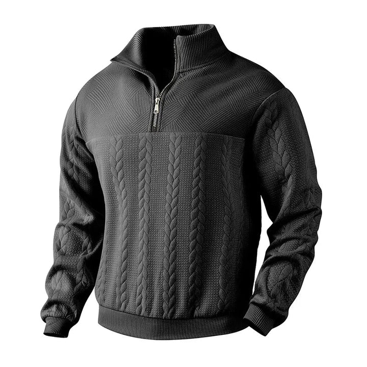 Lässiger Herrenstrickpullover für den Winter, warm und modern für kalte Tage.
