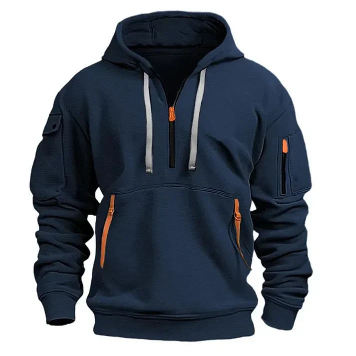 Lässiger Kapuzenpullover für Männer, ideal für Herbst- und Wintertage, gemütlich und modisch.