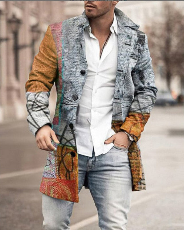 Lässiger Outdoor-Wintermantel für Männer, warm und stilvoll für kalte Herbst- und Wintertage.