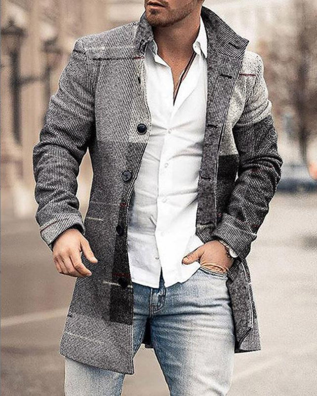 Lässiger Outdoor-Wintermantel für Männer, warm und stilvoll für kalte Herbst- und Wintertage.