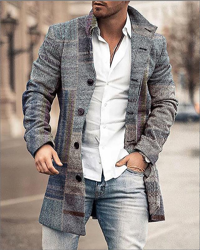 Lässiger Outdoor-Wintermantel für Männer, warm und stilvoll für kalte Herbst- und Wintertage.