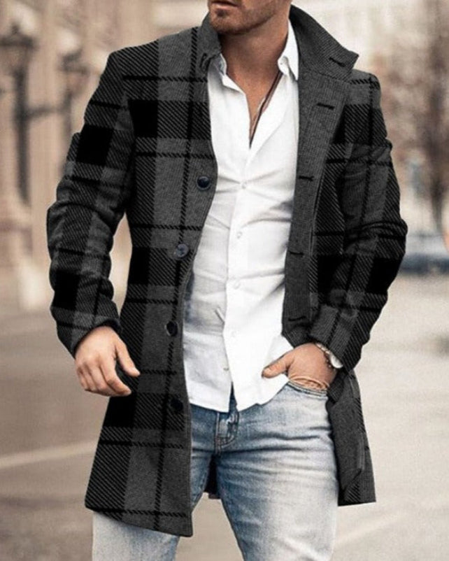 Lässiger Outdoor-Wintermantel für Männer, warm und stilvoll für kalte Herbst- und Wintertage.