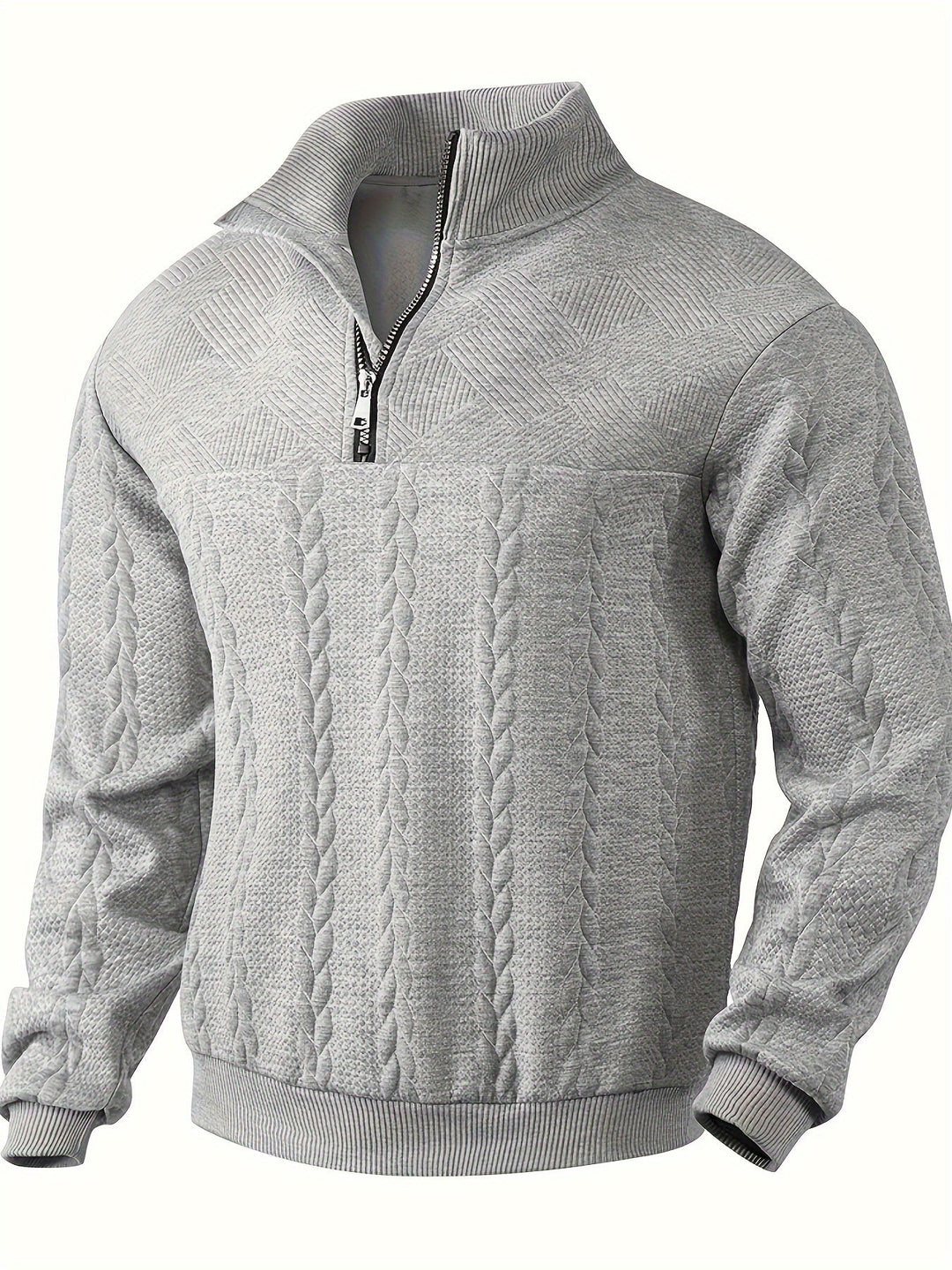 Lässiger Pullover mit Reißverschluss für Männer, warm und vielseitig für Herbst- und Wintertage.