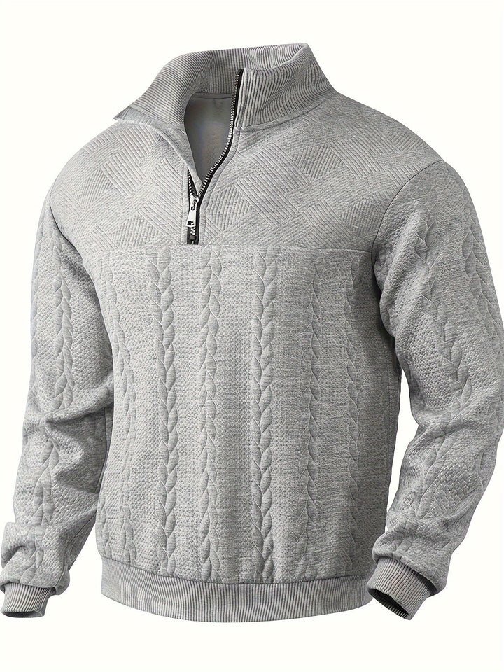 Lässiger Pullover mit Reißverschluss für Männer, warm und vielseitig für Herbst- und Wintertage.