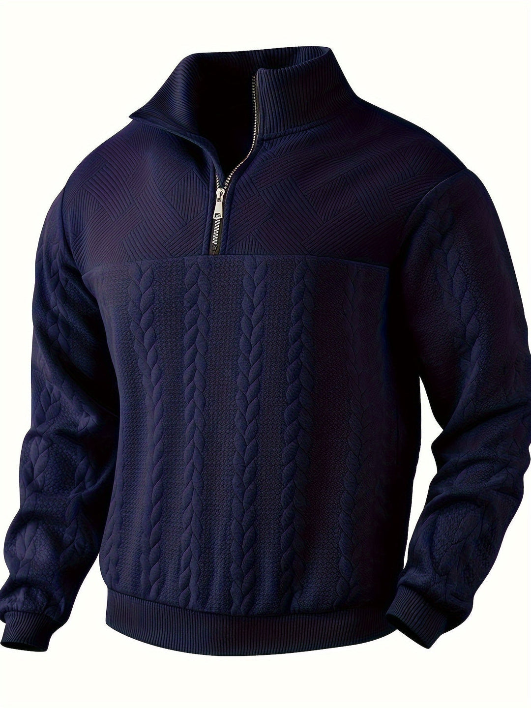 Lässiger Pullover mit Reißverschluss für Männer, warm und vielseitig für Herbst- und Wintertage.