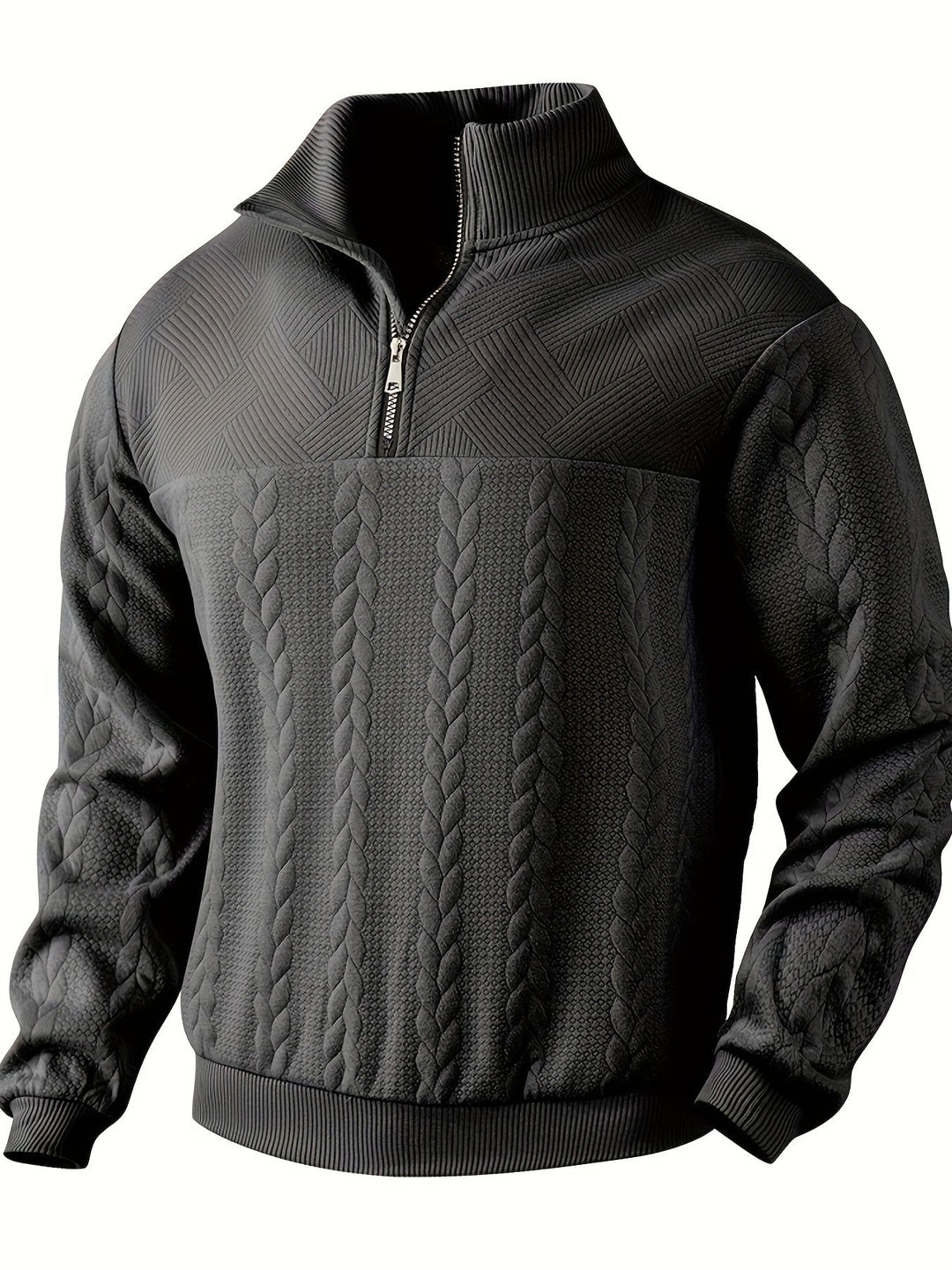 Lässiger Pullover mit Reißverschluss für Männer, warm und vielseitig für Herbst- und Wintertage.