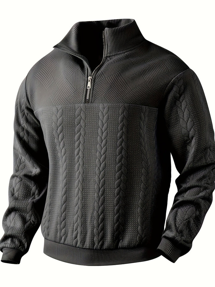 Lässiger Pullover mit Reißverschluss für Männer, warm und vielseitig für Herbst- und Wintertage.