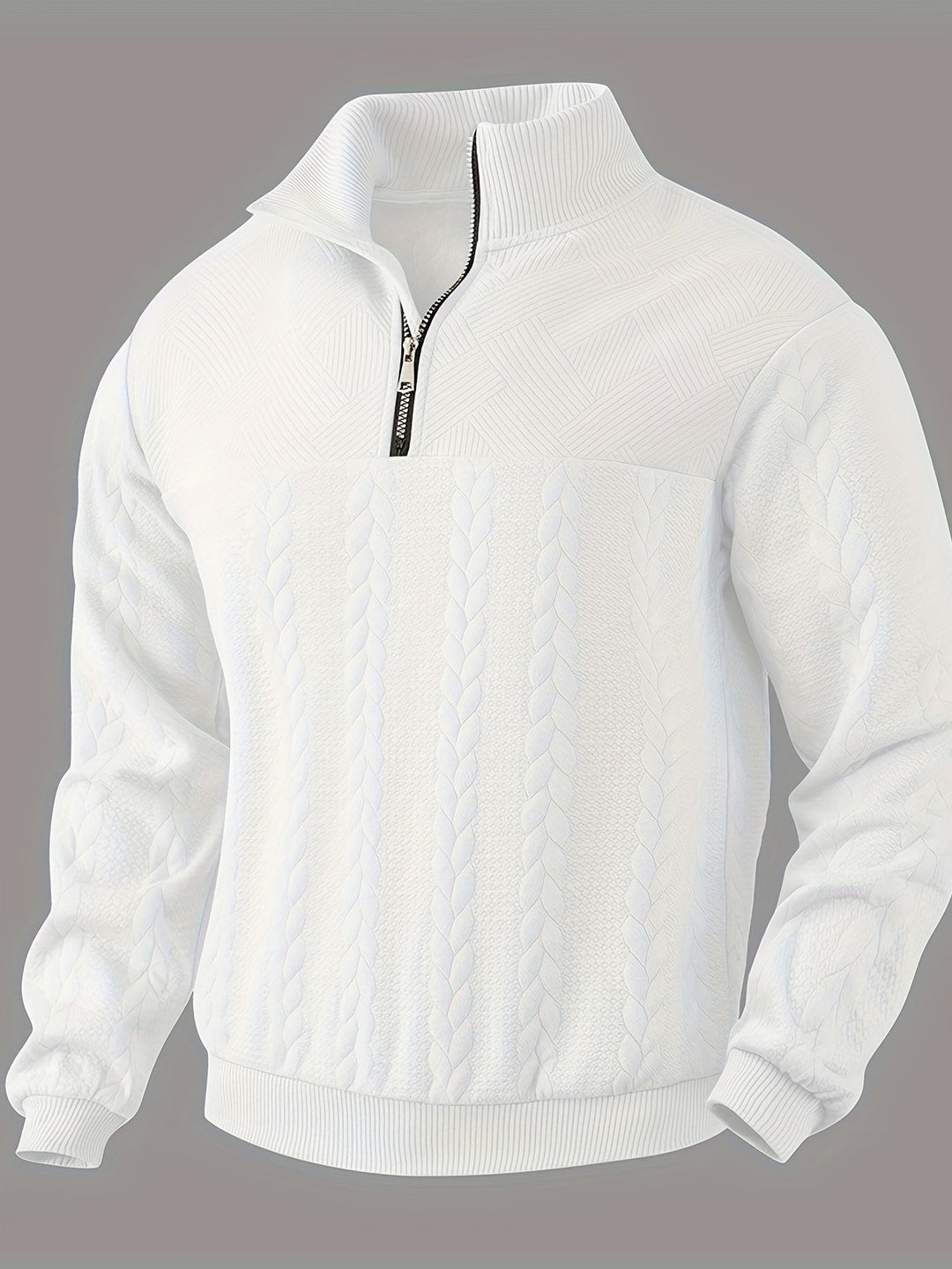 Lässiger Pullover mit Reißverschluss für Männer, warm und vielseitig für Herbst- und Wintertage.