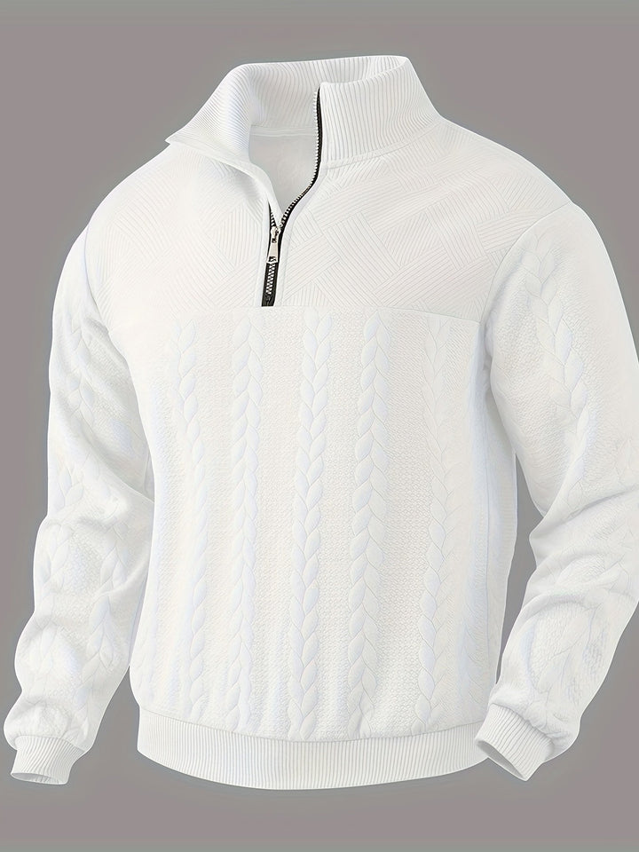 Lässiger Pullover mit Reißverschluss für Männer, warm und vielseitig für Herbst- und Wintertage.
