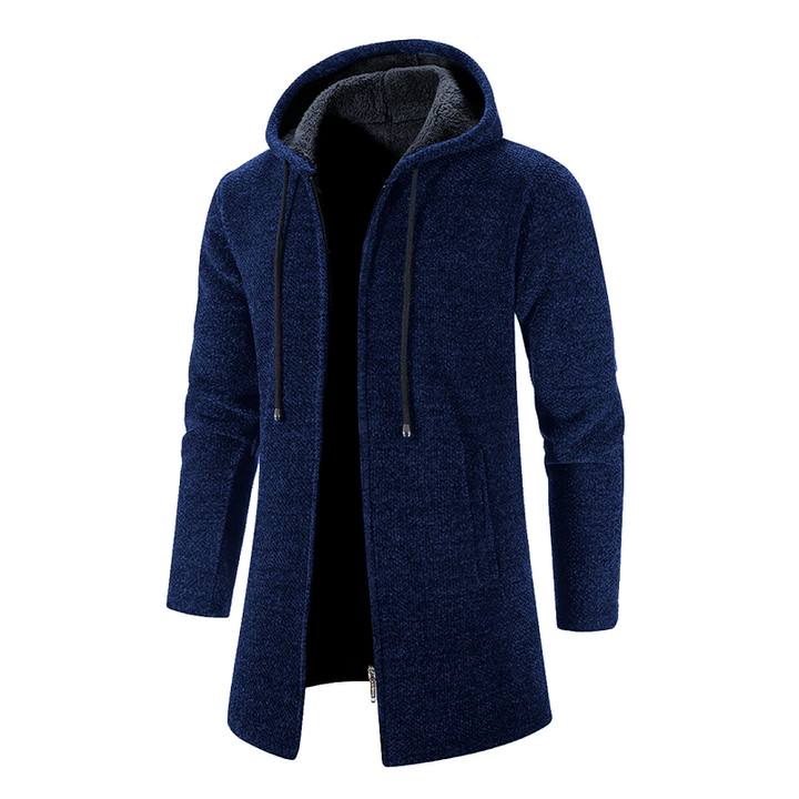 Lässiger Wollmantel mit Kapuze in modernem Design, ideal für stilvolle und warme Winterlooks.