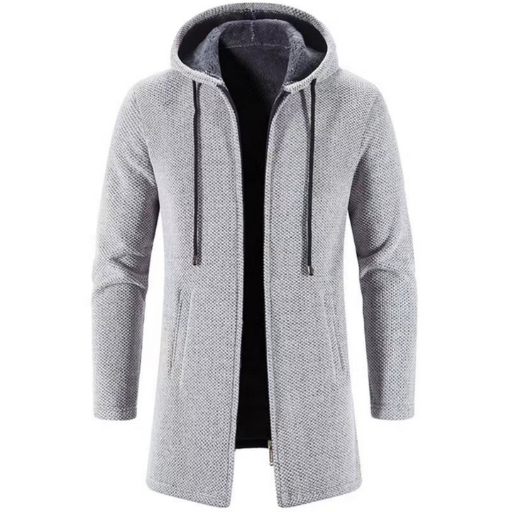  Lässiger Wollmantel mit Kapuze in modernem Design, ideal für stilvolle und warme Winterlooks.