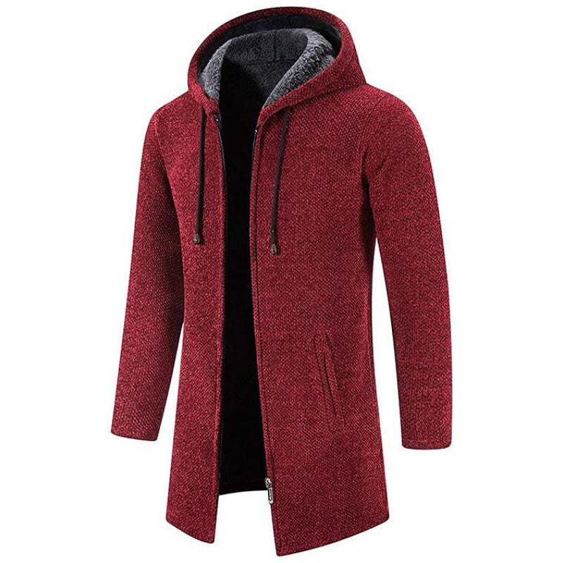  Lässiger Wollmantel mit Kapuze in modernem Design, ideal für stilvolle und warme Winterlooks.
