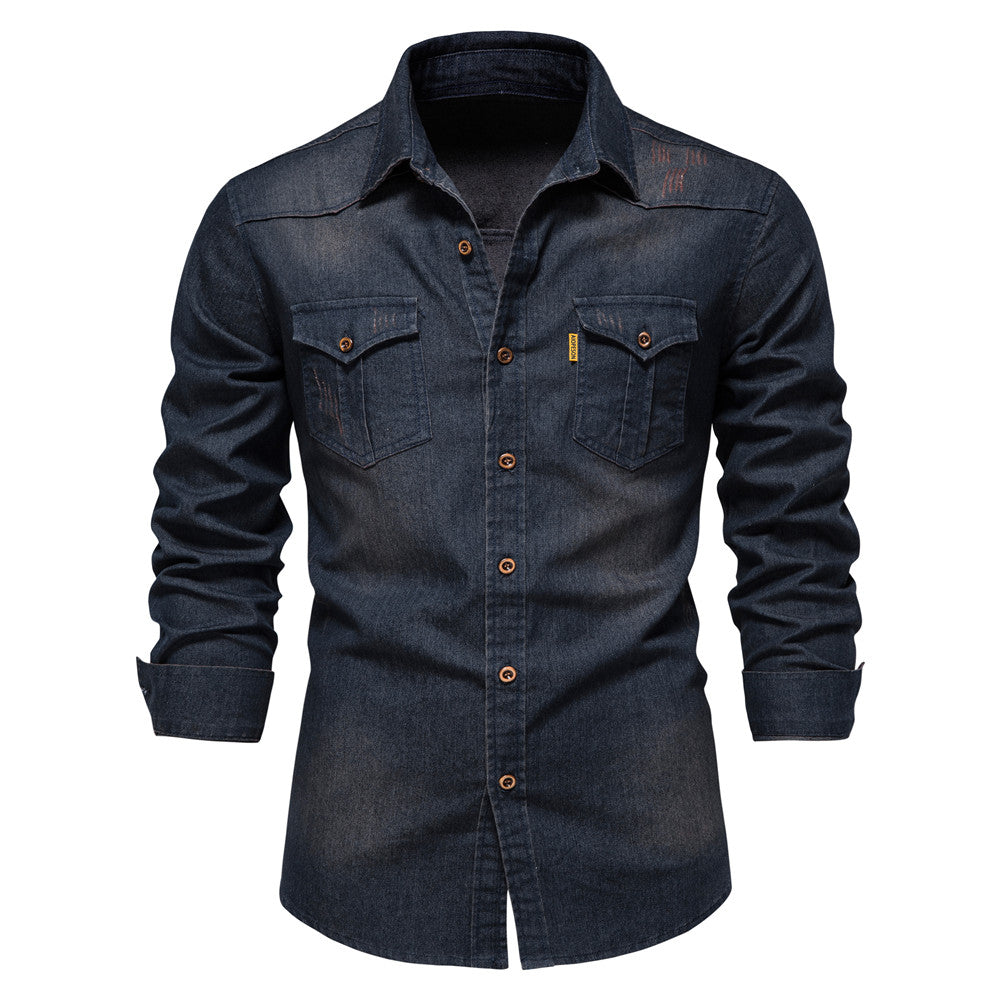 Lässiges Denim-Hemd für Männer, leicht und atmungsaktiv für stilvolle Sommerlooks
