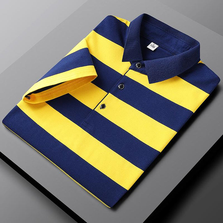 Lässiges gestreiftes Herren-Poloshirt mit bequemem Schnitt und atmungsaktivem Material.