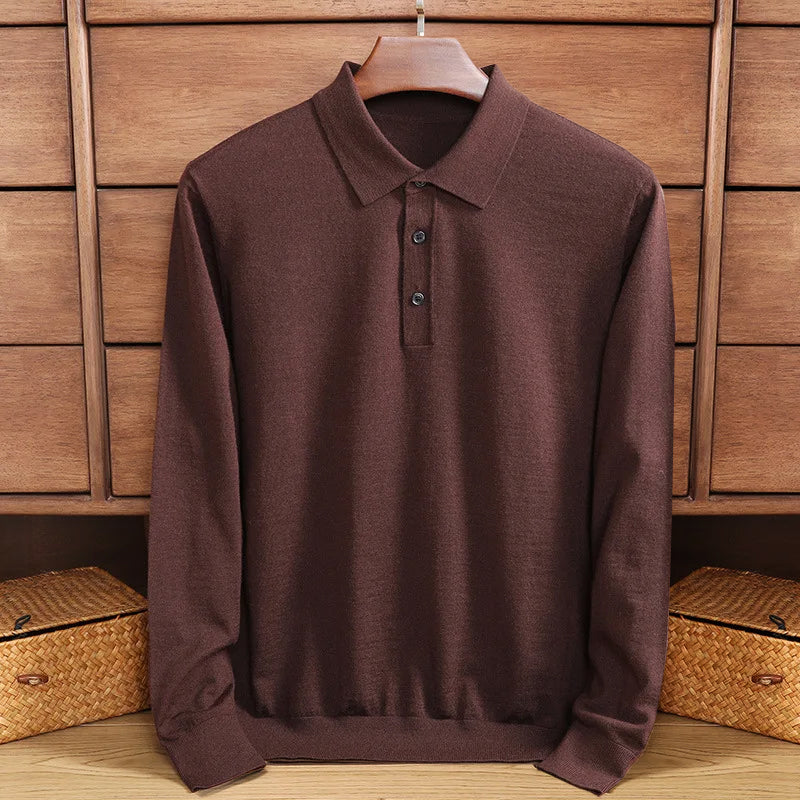 Langärmeliges Sommer-Poloshirt für Herren im Vintage-Stil – stilvoll, bequem und atmungsaktiv.