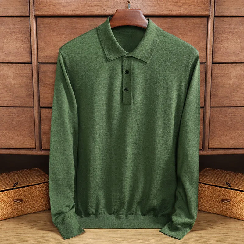 Langärmeliges Sommer-Poloshirt für Herren im Vintage-Stil – stilvoll, bequem und atmungsaktiv.