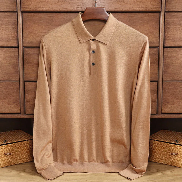 Langärmeliges Sommer-Poloshirt für Herren im Vintage-Stil – stilvoll, bequem und atmungsaktiv.
