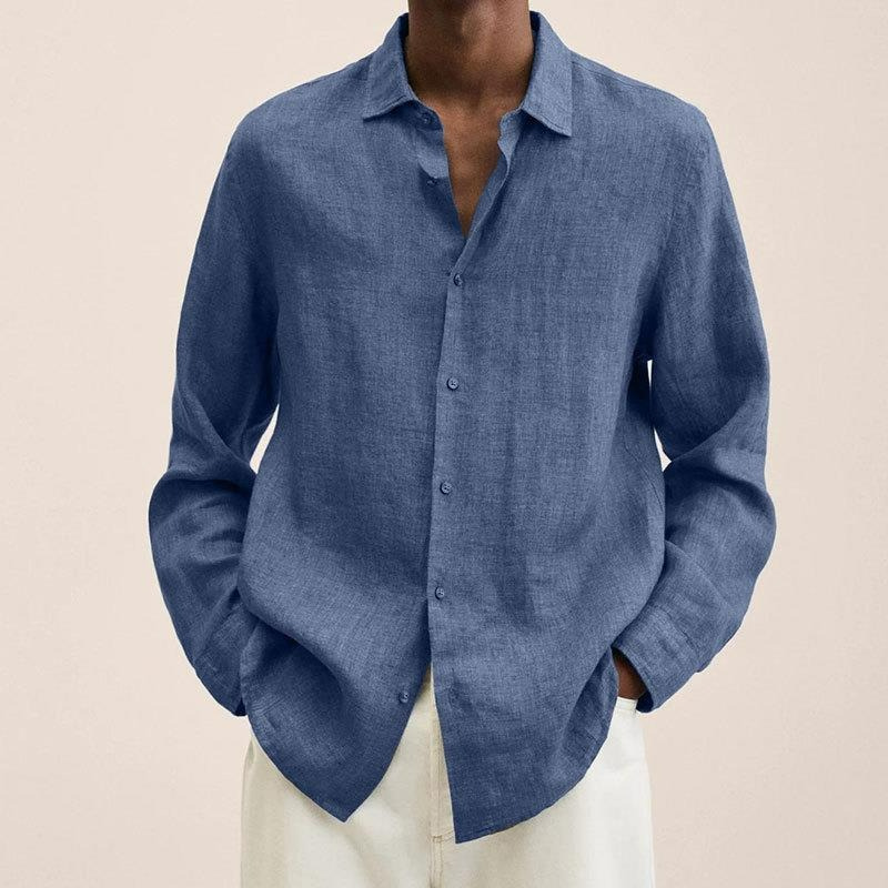 Langärmeliges Sommerhemd für Männer aus leichtem Stoff – perfekt für heiße Tage und stilvolle Freizeitlooks