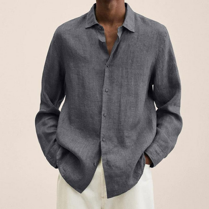 Langärmeliges Sommerhemd für Männer aus leichtem Stoff – perfekt für heiße Tage und stilvolle Freizeitlooks
