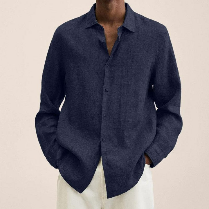 Langärmeliges Sommerhemd für Männer aus leichtem Stoff – perfekt für heiße Tage und stilvolle Freizeitlooks