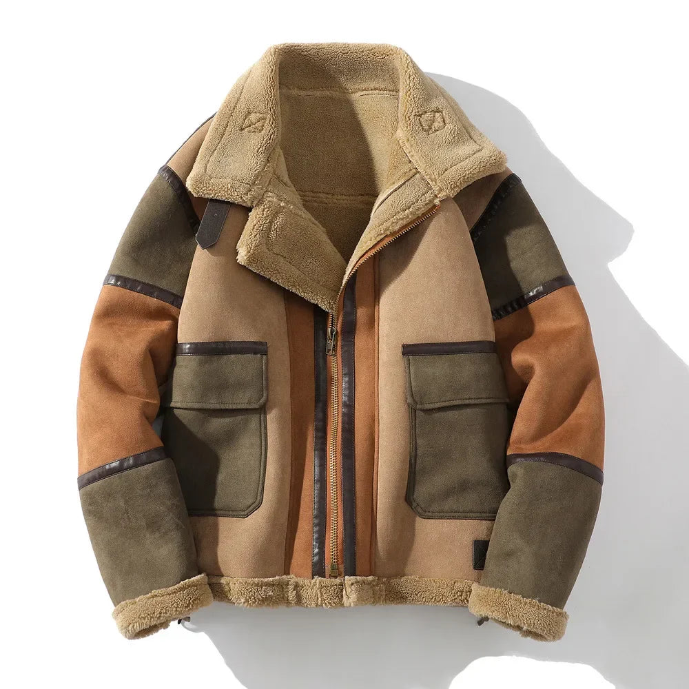 Luxe Fleece-Winterjacke aus Wildleder - Alfons