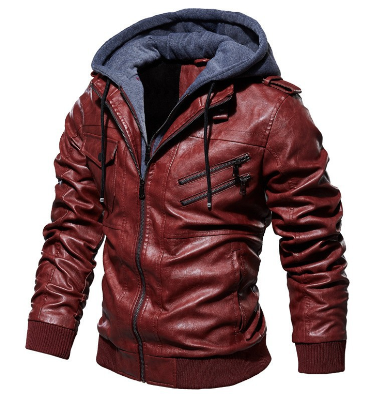 Elegante luxuriöse Lederjacke für Männer mit raffinierten Details.