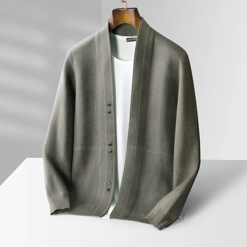 Luxuriöser eleganter Strickcardigan für Männer, stilvoll und gemütlich für kühle Tage