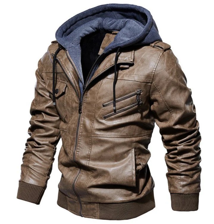 Stylische Luxus-Winterjacke aus Leder für Männer, ideal für kalte Herbst- und Wintertage