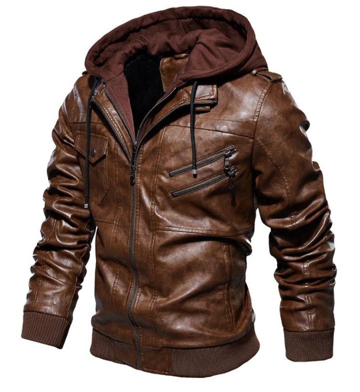 Stylische Luxus-Winterjacke aus Leder für Männer, ideal für kalte Herbst- und Wintertage