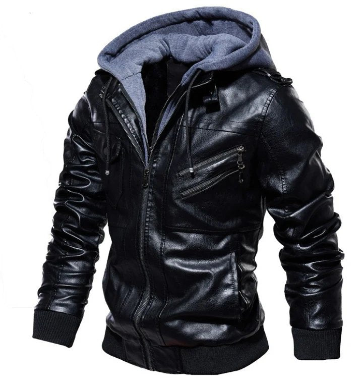 Stylische Luxus-Winterjacke aus Leder für Männer, ideal für kalte Herbst- und Wintertage