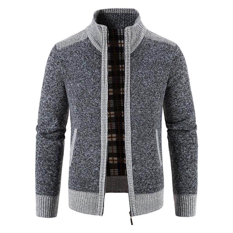 Stylische Strickjacke aus Fleece-Rippstrick - Knut