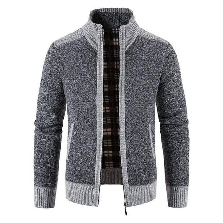 Stylische Strickjacke aus Fleece-Rippstrick - Knut