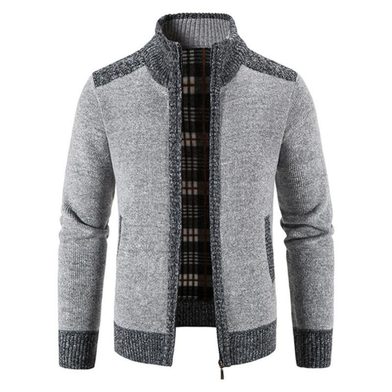 Stylische Strickjacke aus Fleece-Rippstrick - Knut