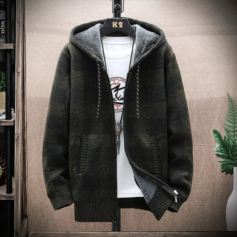 Moderne karierte Winterjacke für Männer, warm und stylisch für den Winter