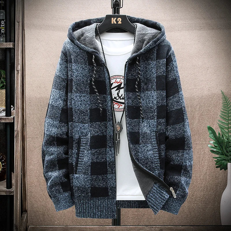 Moderne karierte Winterjacke für Männer, warm und stylisch für den Winter