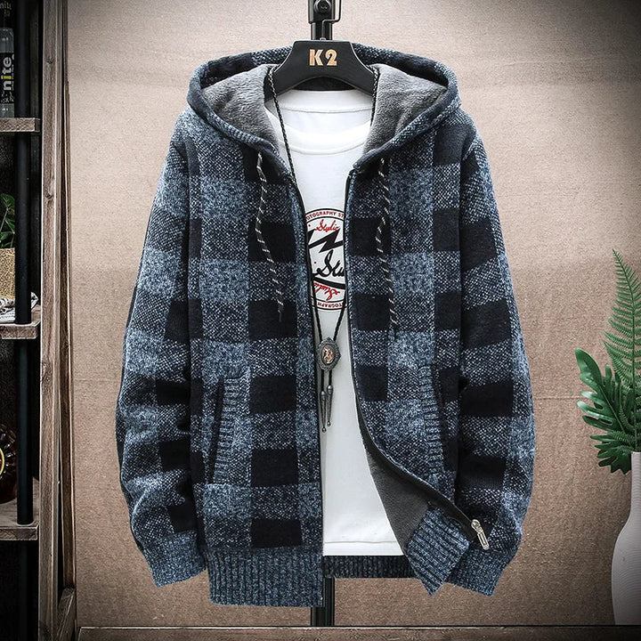 Moderne karierte Winterjacke für Männer, warm und stylisch für den Winter