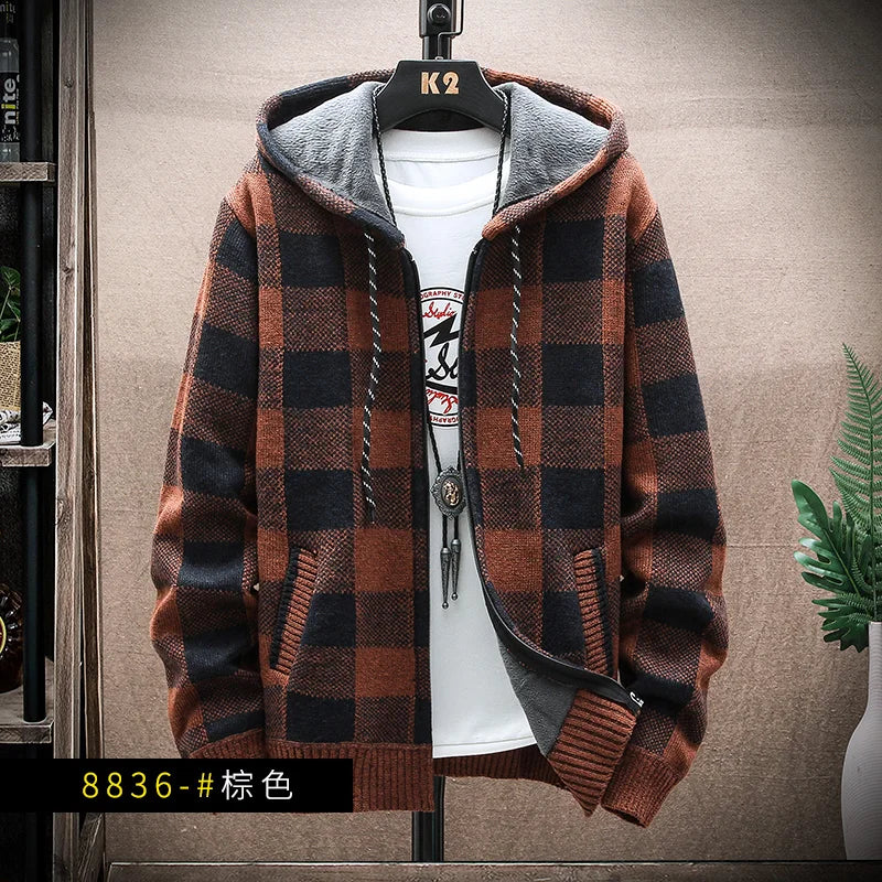 Moderne karierte Winterjacke für Männer, warm und stylisch für den Winter