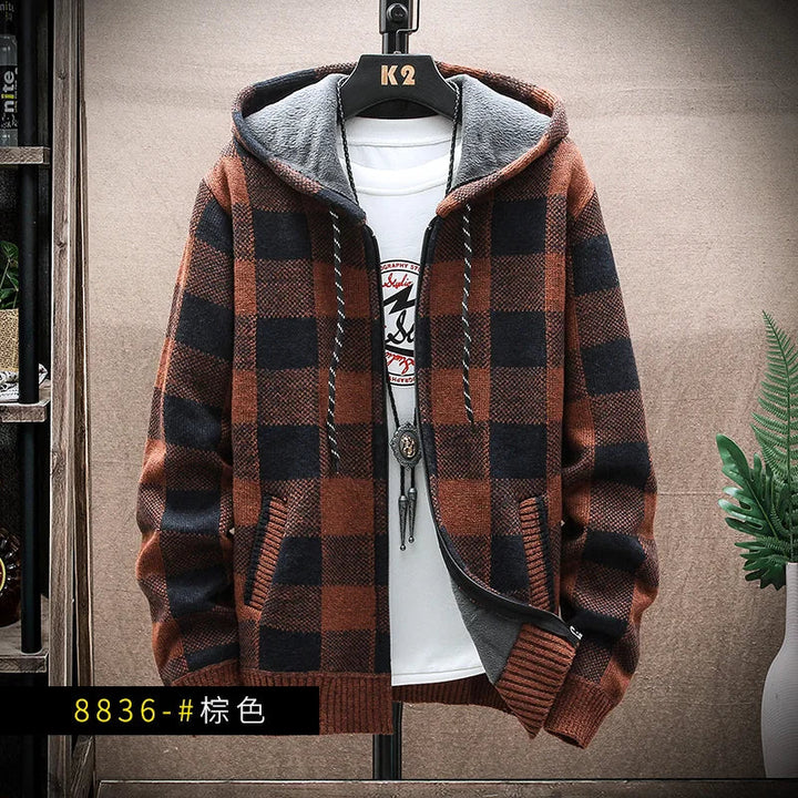 Moderne karierte Winterjacke für Männer, warm und stylisch für den Winter