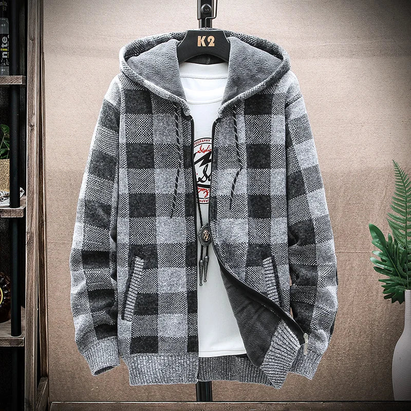 Moderne karierte Winterjacke für Männer, warm und stylisch für den Winter