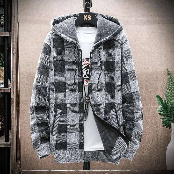 Moderne karierte Winterjacke für Männer, warm und stylisch für den Winter