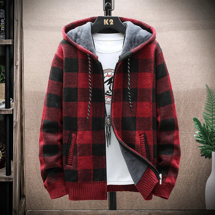 Moderne karierte Winterjacke für Männer, warm und stylisch für den Winter