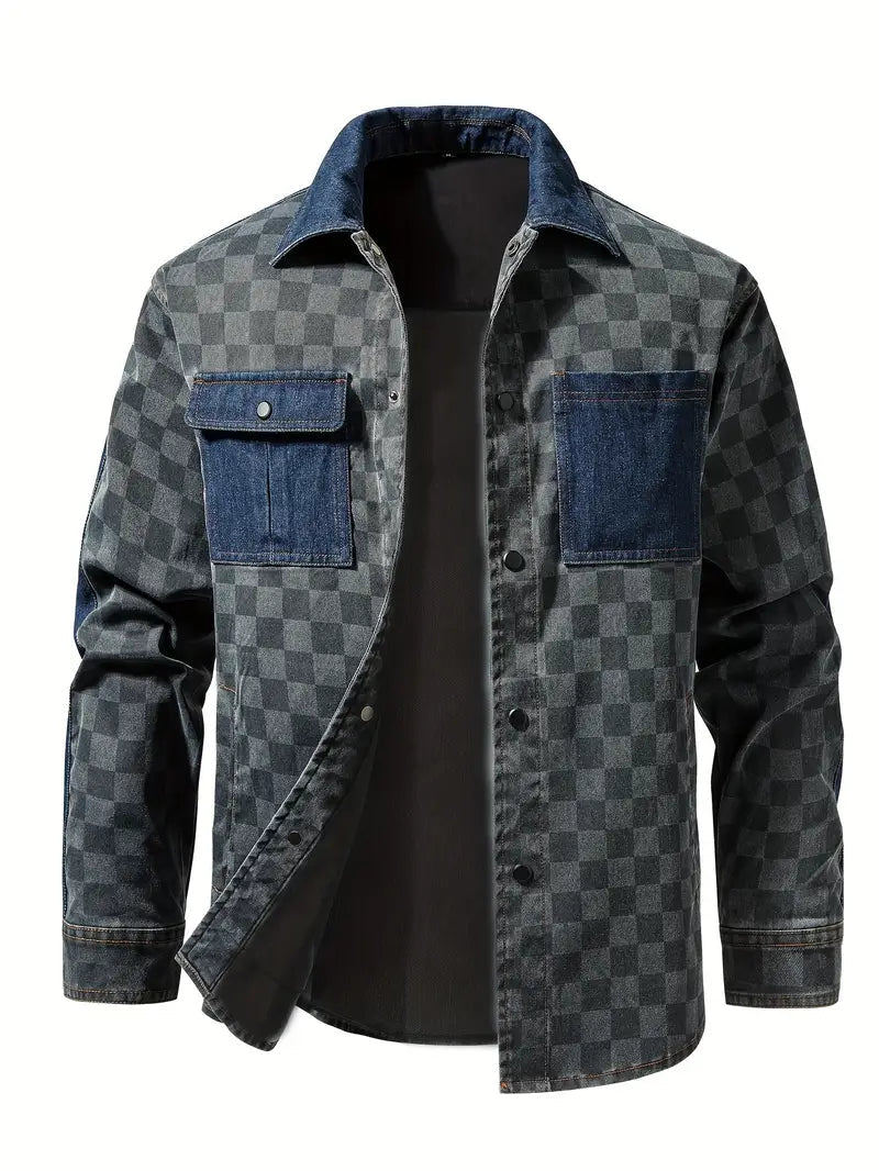 Moderne warme Jeansjacke für Männer, stilvoll und komfortabel für kalte Herbst- und Wintertage.