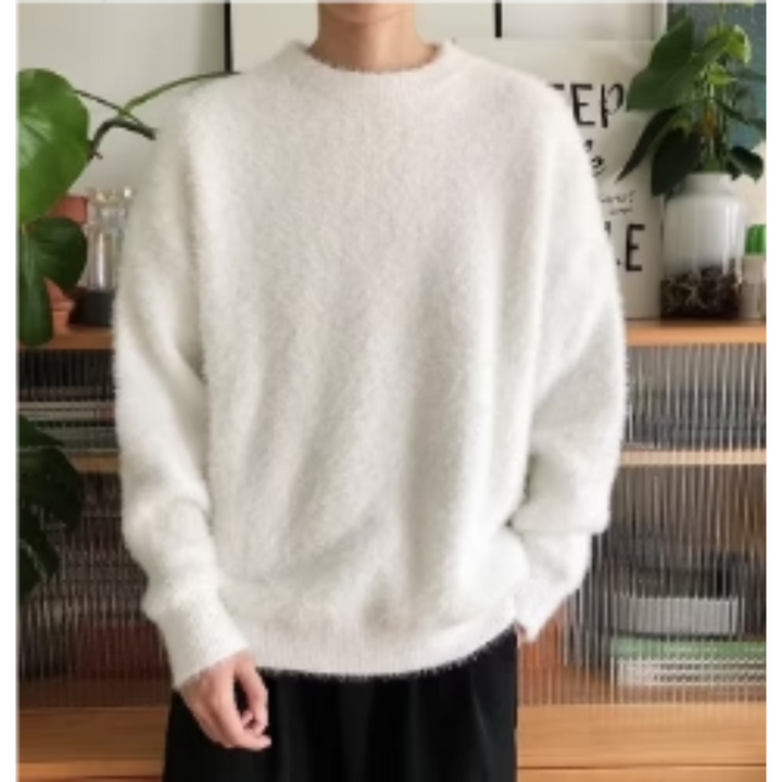 Moderner Herrenpullover mit flauschigem Komfort, perfekt für kalte Herbst- und Wintertage.