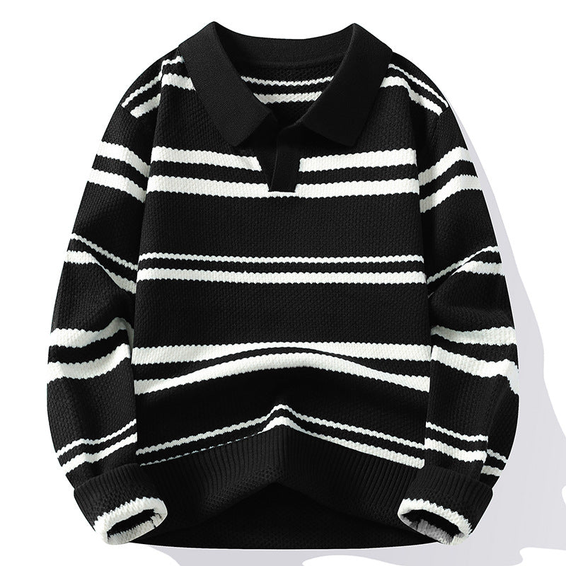 Moderner, weicher Herren-Strickpullover, ideal für komfortable und stilvolle Winteroutfits.